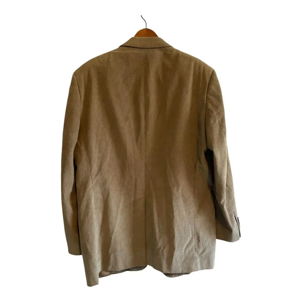 Joseph &‎ Feiss Corduroy Blazer Men's Size 44L Brown Tan 2-Button Single Vented